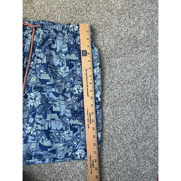 Ted Baker Swim Trunks Blue Floral Beach Pool Vacation Resort Mens Size 5 - Picture 13 of 13